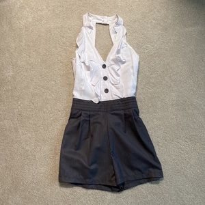 Ruffle Romper with Back Bow